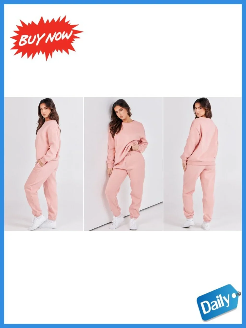 Womens Lounge Set 2 Piece Sweatsuit Jogger Pants Crewneck Sweatshirt